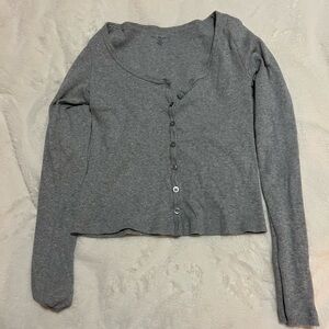 Brandy Melville Gray Button Down Shirt